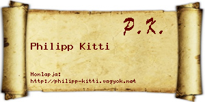 Philipp Kitti névjegykártya